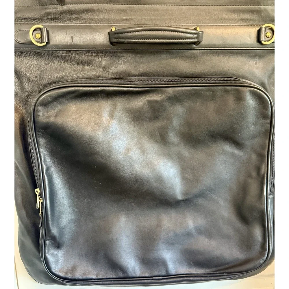 Vintage COACH Black Leather Mens Garment Bag Vintage Travel Luggage Rare!!